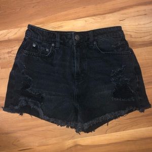 High Waisted Distressed Shorts